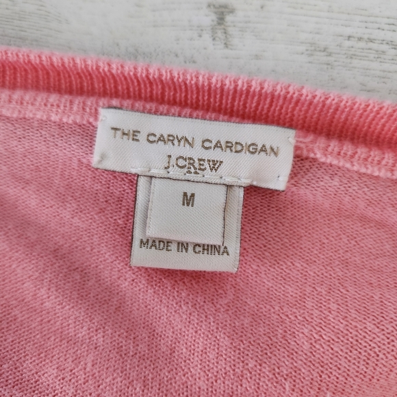 67. J  Crew Cotton Pink Sweater Cardigan - Picture 6 of 6